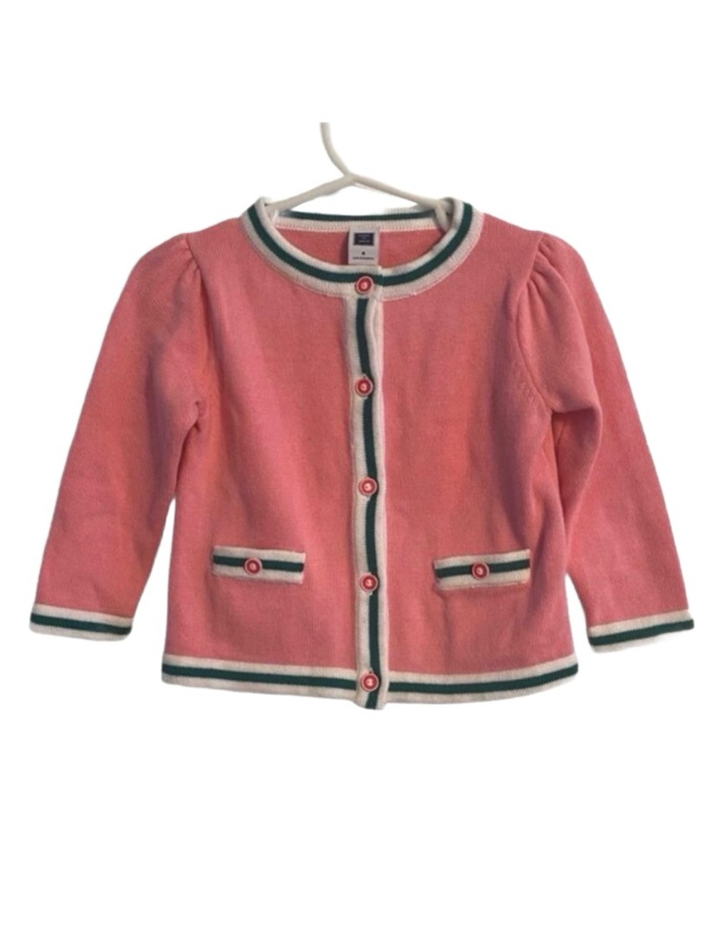 Janie and Jack Cardigan Dark Pink Button Down Tipped Size 18 to 24 M. NWOT